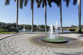 Fountain and reflection pond